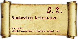 Simkovics Krisztina névjegykártya